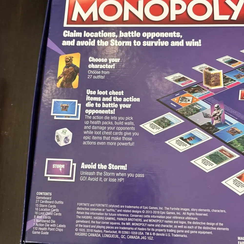 Monopoly Fortnite Board Game - Hasbro 2019 Box Set